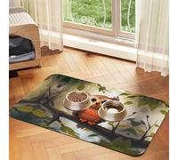 Cute Brown Cartoon Owls Print Pet Absorbent Leather Tablecloth Perfect for Dogs, Cats, and Other Pets