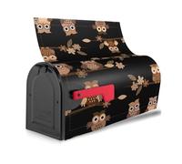 Cute Brown Cartoon Owls Print Reusable Waterproof Mailbox Cover Magnetic for Unique Easy toIdentify Mailboxes