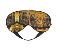 Cute Brown Cartoon Owls Print Sleeping Eye Cover Eyeshade for Men Women Plane Travel Nap Night Sleeping