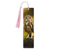 Cute Brown Cartoon Owls Print Wooden Bookmarks Tassel Bookmark Book Marks Reading Accessories,for Book Lovers Teachers