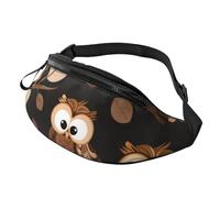 Cute Brown Cartoon Owls Printed Personalized Waist Bag, Lightweight and Versatile Crossbody Bag for Everyday and Outdoor Adventures