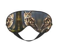 Cute Brown Cartoon Owls Printing Double-Sided Eye Mask,Blackout for Sleeping, Comfort Sleep Eye Mask for All-Occasion