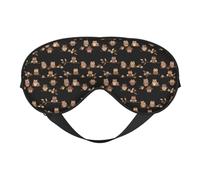 Cute Brown Cartoon Owls Printing Soft Dual-Use Sleep Blocks Light Efficiently Blackout Eye Mask for Sleeping
