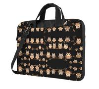 Cute Brown Cartoon Owls Ultra-Thin Portable Shoulder Laptop Bag â€“ Lightweight Handheld Computer Bag With Padded Protection, Multiple Carry Options & Stylish Design