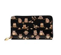Cute Brown Cartoon Owls Wallets For Women, Ladies Leather Long Clutch, Ladies Money Clip, Fashionable And Beautiful, Easy To Carry., Black, One Size
