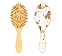 Cute Brown Charming Horses Pony Wooden Hairbrush Wooden Paddle Brush for Hair Wooden Brushes for Hair Natural Wood Brush