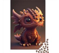 Cute Brown Dragon 3 Puzzles for Adults,1000 Piece Jigsaw Puzzles for Adults, Wooden Puzzle Fun Decompressing Game 1000pcs (75x50cm)