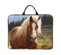 Cute Brown Horse Laptop Case 14 in, TSA Laptop Sleeve Shockproof Protective Notebook Case Water Resistant Computer Bag with Handle Briefcase Handbags for Men Women