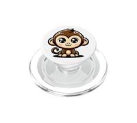 Cute Brown Monkey Cartoon Adorable Playful PopSockets PopGrip for MagSafe