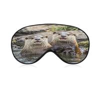 Cute Brown Otters Eye Mask Sleep Mask for Side Sleeper Women Men Pressure-Free & Light Block-Out Blindfold Soft Comfortable Eye Covers Breathable Blindfold Adjustable