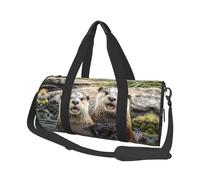 Cute Brown Otters Travel Duffel Bag Sports Gym Bag, Lightweight Overnight Weekender Bag With Shoes Compartment Yoga Gym Sports Bag For Men Women