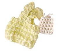 Cute Bubble Sleeve Dog Vest Fashion Suspender Dog Clothes Summer Puppy Outfits Sweet Cat Sling Vest Pet Costumes Bulldog Clothes(Yellow,M)