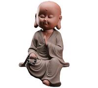 Cute Buddha Statue Decorations for Home, Creative Monk Figurines Sculpture, Crafts Dolls Ornaments Gift Chinese Delicate Ceramic Arts and Crafts,C