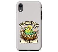 Cute Budgie Squawk Less Snack More Budgerigar Parakeet Lover Case for iPhone XR