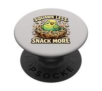 Cute Budgie Squawk Less Snack More Budgerigar Parakeet Lover PopSockets Adhesive PopGrip