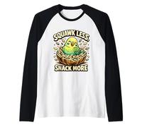 Cute Budgie Squawk Less Snack More Budgerigar Parakeet Lover Raglan Baseball Tee