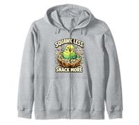 Cute Budgie Squawk Less Snack More Budgerigar Parakeet Lover Zip Hoodie