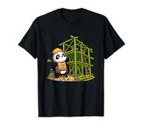 Cute Builder Panda with Bamboo Construction Site T-Shirt