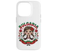 Cute Bulgarian Girl in Traditional Folk Dress for Kids Case for iPhone 14 Pro