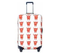 Cute Bull Print Travel Luggage Covers, Washable Suitcase Covers Protector for Luggage 18-32 Inch High Elasticity, Black, X-Large