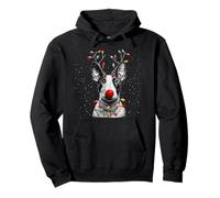 Cute bull terrier Dog Reindeer Christmas Pullover Hoodie