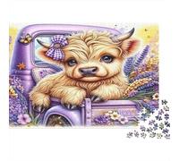 Cute Bull Truck Year in Pictures 1000 Piece with High Definition Print Jigsaw Puzzles As An Ultra Difficult Puzzle for Travel Jigsaw Puzzle 38x26cm/1000pcs
