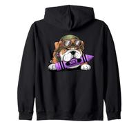 Cute Bulldog Fueled By Crayons Jarhead MRE Eater Boot Camp Zip Hoodie
