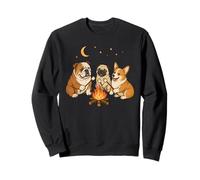 Cute Bulldog Pug Corgi Dog Campfire Camping Sweatshirt