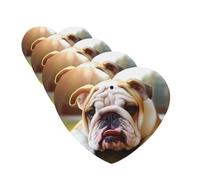 Cute Bulldog Puppy Car Air Fresheners Cards 4 Pcs Hanging Fragrance Scented Cards Long-Lasting Car Aromatherapy Tablets for Wardrobe Bathroom Car Interior Mirror Pendant Gifts