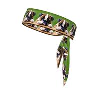 Cute Bulldog Puppy Print Tie Headband For Women Men,Ninja Headbands, Sweat Headband,For Athletic Yoga Running Gym.