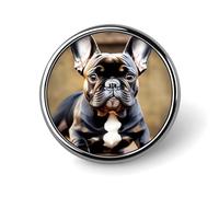 Cute Bulldog Round Badge Personalized Metal Lapel Pin Badges Fit Clothing Bags Hat Humorous Printed Brooch Badge Party Decorations Accessories for Men Women