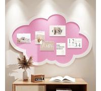 Cute Bulletin Board for Wall,Cloud Shape Cork Notice Board with Pushpins,Self Adhesive Felt Memo Board,Wall Decoration for Office Home School (Pink,60x40cm)