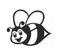 Cute Bumble Bee Bumper Sticker Car Van Bike Sticker Decal Black