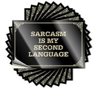 Cute Bumper Stickers Positive for Adult Laminated Funny Outdoor Decor - Sarcasm is My Second Language/Race Car Stickers and Decals(20X30CM-1Pcs)