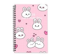 Cute Bunnies and Pink Hearts 2026 Notebook A5 To Do List Notebook Personal Planner 2026 Journal Planner for Women Diary for Student Week To View Monthly Year Diary with Dotted Line Note Page Slim