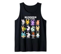 Cute Bunnies of The Fluffle Kawaii Bunny Cartoon Rabbit Tank Top