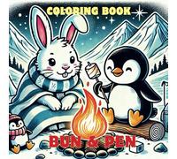 Cute Bunny and Penguin Coloring Book for Adults and Teens: Featuring Bun & Pen for Stress-Free Creativity and Relaxation