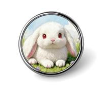 Cute Bunny Badges Pin, Personalized Exquisite Round Badge, 1 Inch Button Pins for Women And Men, Decorative Metal Round Brooch for Clothing, Backpacks, And Hats