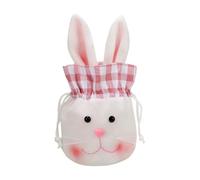 Cute Bunny Candy Bags, Drawstring Treat Storage Bags, Large Size Easter Favor Pouch, Plush Fabric Spring Design Sack, Holiday Candy Wrapping Accessory, Easter Goodie Holder for Kids Party Chocolates