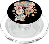 Cute Bunny Chaos Graphic with Colorful Attitude Art PopSockets PopGrip for MagSafe