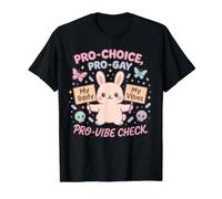 Cute Bunny Choice Pride Body Autonomy Graphic Value Graphic T-Shirt, Men, Black, M