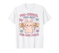 Cute Bunny Choice Pride Body Autonomy Graphic Value Graphic T-Shirt, Men, White, S