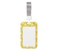 Cute Bunny Clouds Print Badge Holder with Lanyard, Hard Plastic Vertical Name ID Card Badge Holders