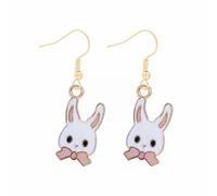 Cute Bunny Dangling Earrings Happy Easter Egg Carrot Earring Easter Earrings Cute Earrings (Pink, One Size)