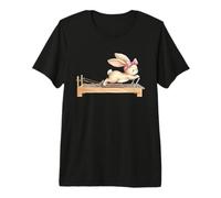 Cute Bunny Doing Pilates Reformer Machine Easter Rabbit Premium T-Shirt