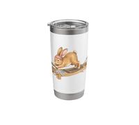 Cute Bunny Doing Reformer Pilates Machine Easter Pilates Stainless Steel Insulated Tumbler