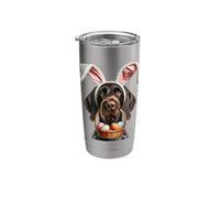 Cute Bunny Ear German Wirehaired Pointer Dog Easter Eggs Mom Stainless Steel Insulated Tumbler