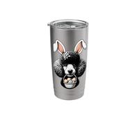 Cute Bunny Ear Poodle Dog Easter Eggs Basket Owner Mom Dad Stainless Steel Insulated Tumbler