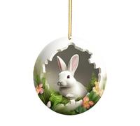 Cute Bunny Easter Decorations Home, Creativity 2D Acrylic Easter Tree Window Door Hanging Pendant Decoration, Happy Easter Ornaments for Festive Home Decor