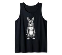 Cute Bunny Face with Sunglasses Cap for Easter Day Fun Tank Top